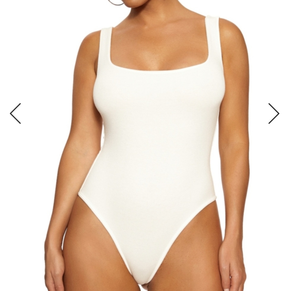 naked wardrobe the nw tank bodysuit white size XL